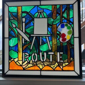 Stained Glass Panel - Artist Route Sign